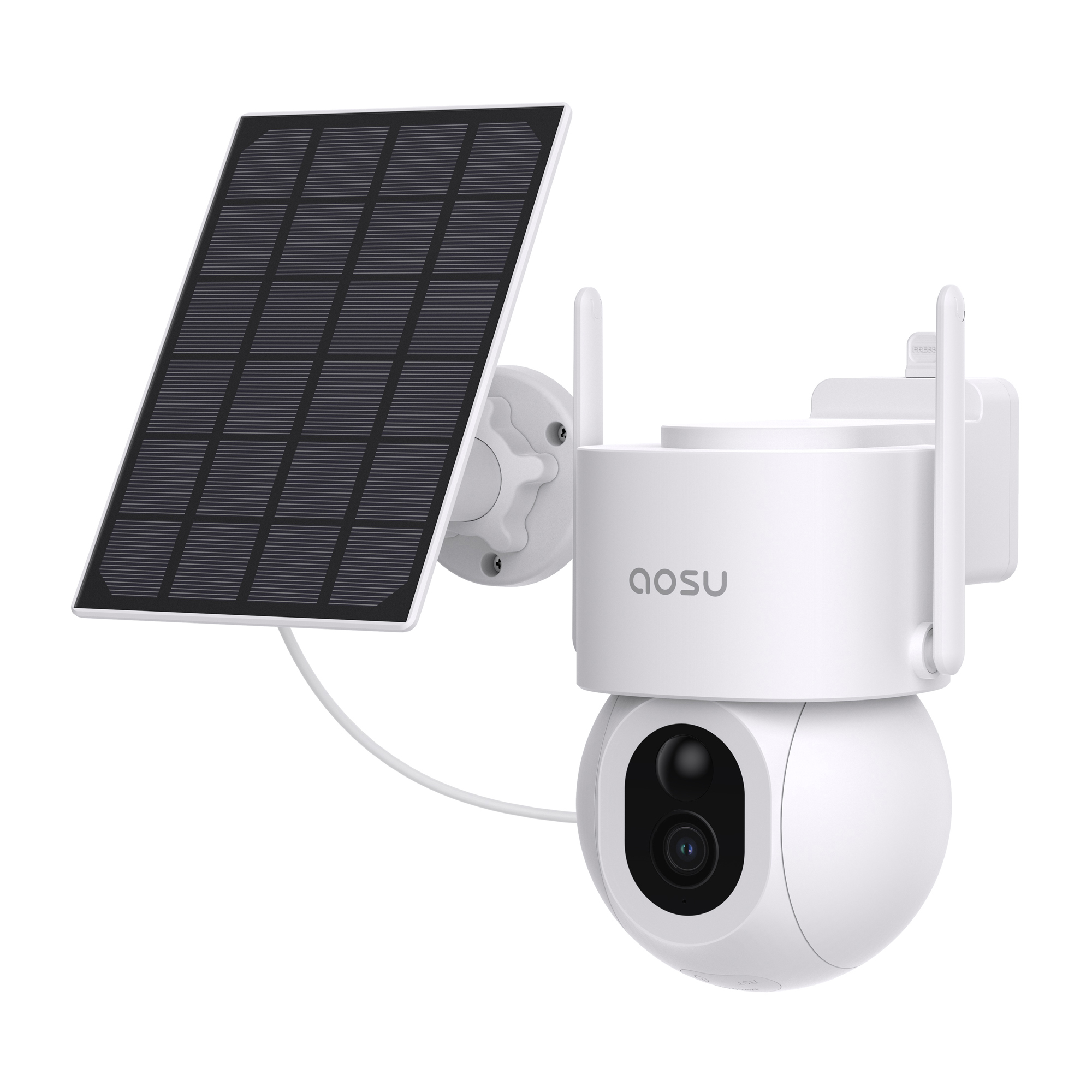 Aosu 3K 5.0-MP Wi-Fi Outdoor AI-Smart Solar Security Camera — Panoramic PTZ, Auto-Tracking, Enhanced Detection, 2-Way Talk, Model# C9S2CH11